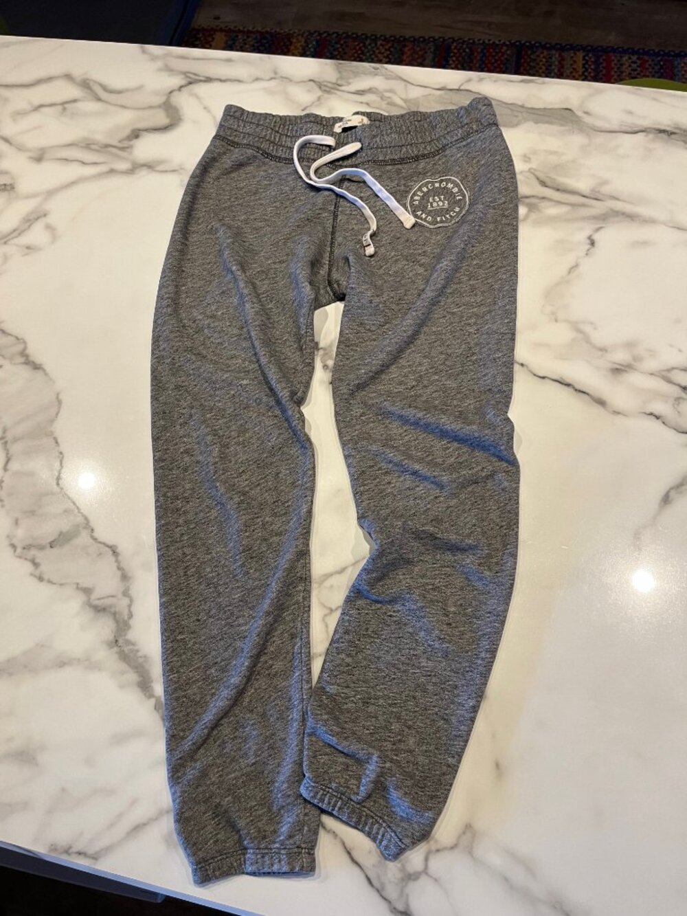 Abercrombie & Fitch Vintage Heather Gray Joggers Sweatpants Heritage Patch Small